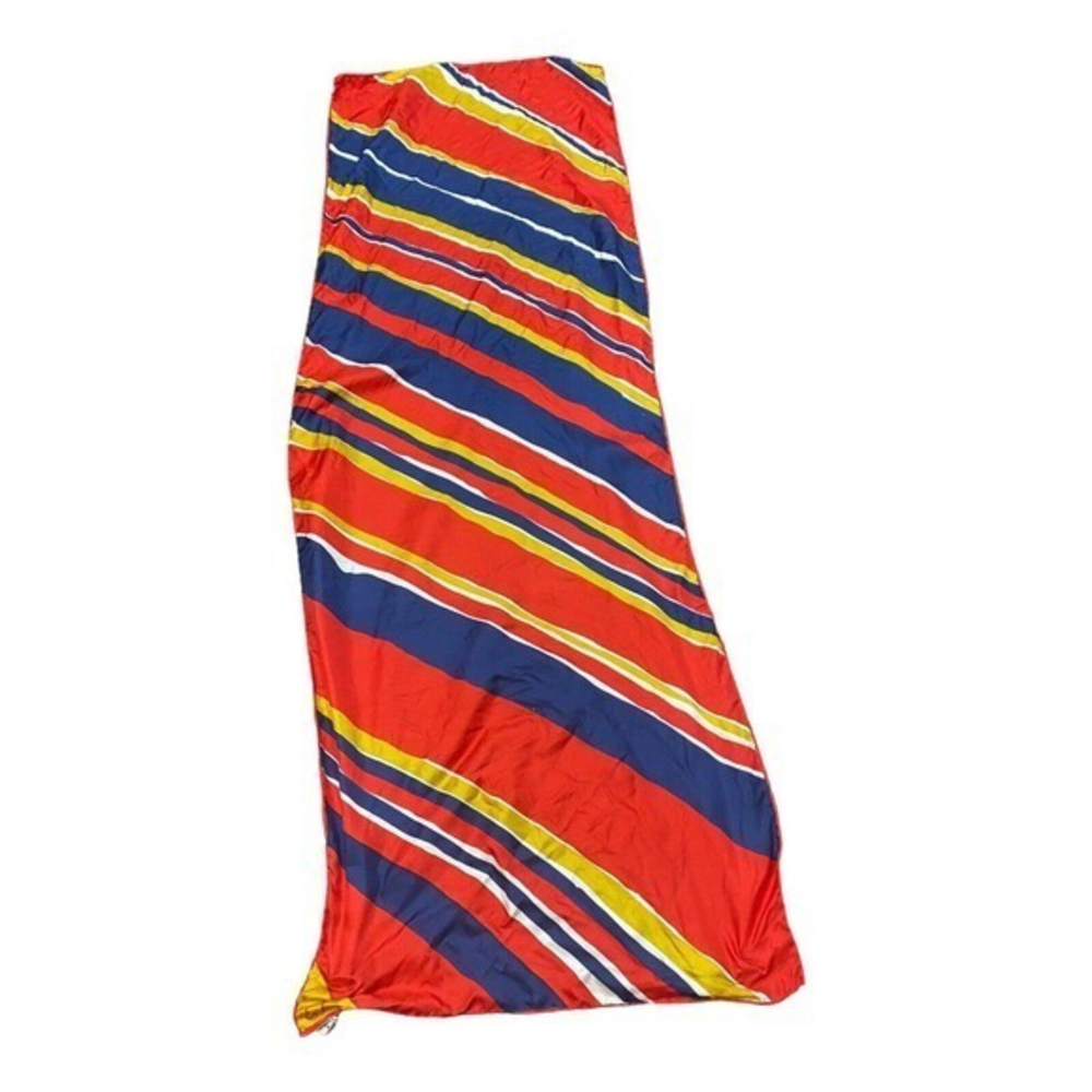 Vintage Echo 100% Silk Scarf Made in Japan#26128 Red Navy Gold White